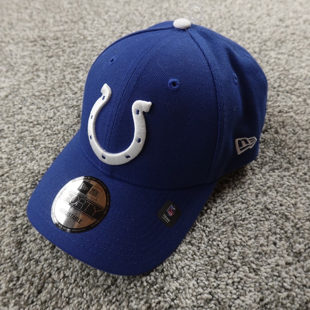NEW Indianapolis Colts Hat Cap Strap Back Blue Logo NFL Football New Era Mens